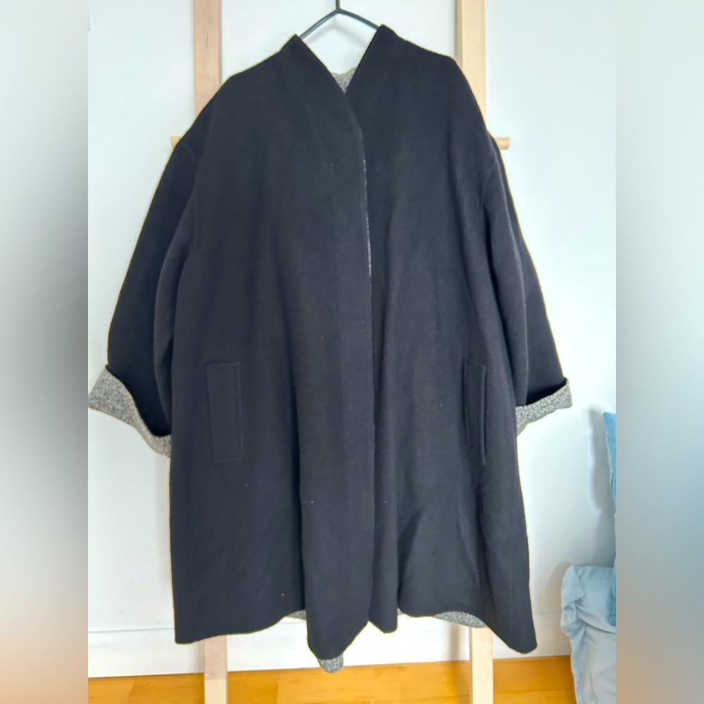 Black Christian Dior Cape Jacket Size 9